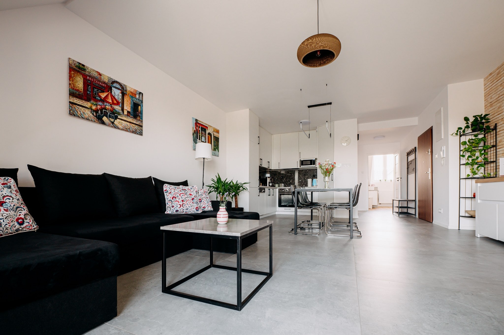 outdoor lamps turned on